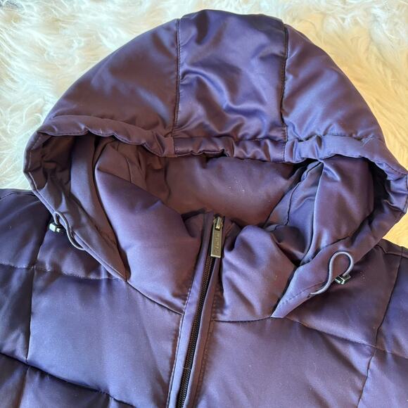 Calvin Klein Coat Down Packable Quilted‎ Purple Hooded Full Zip Puffer Jacket XL - Picture 6 of 11